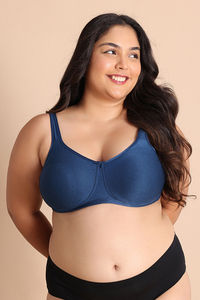 Zivame True Curv Jacquard Single Layered Non Wired Full Coverage Super Support Bra - Blue Opal — thumbnail 2